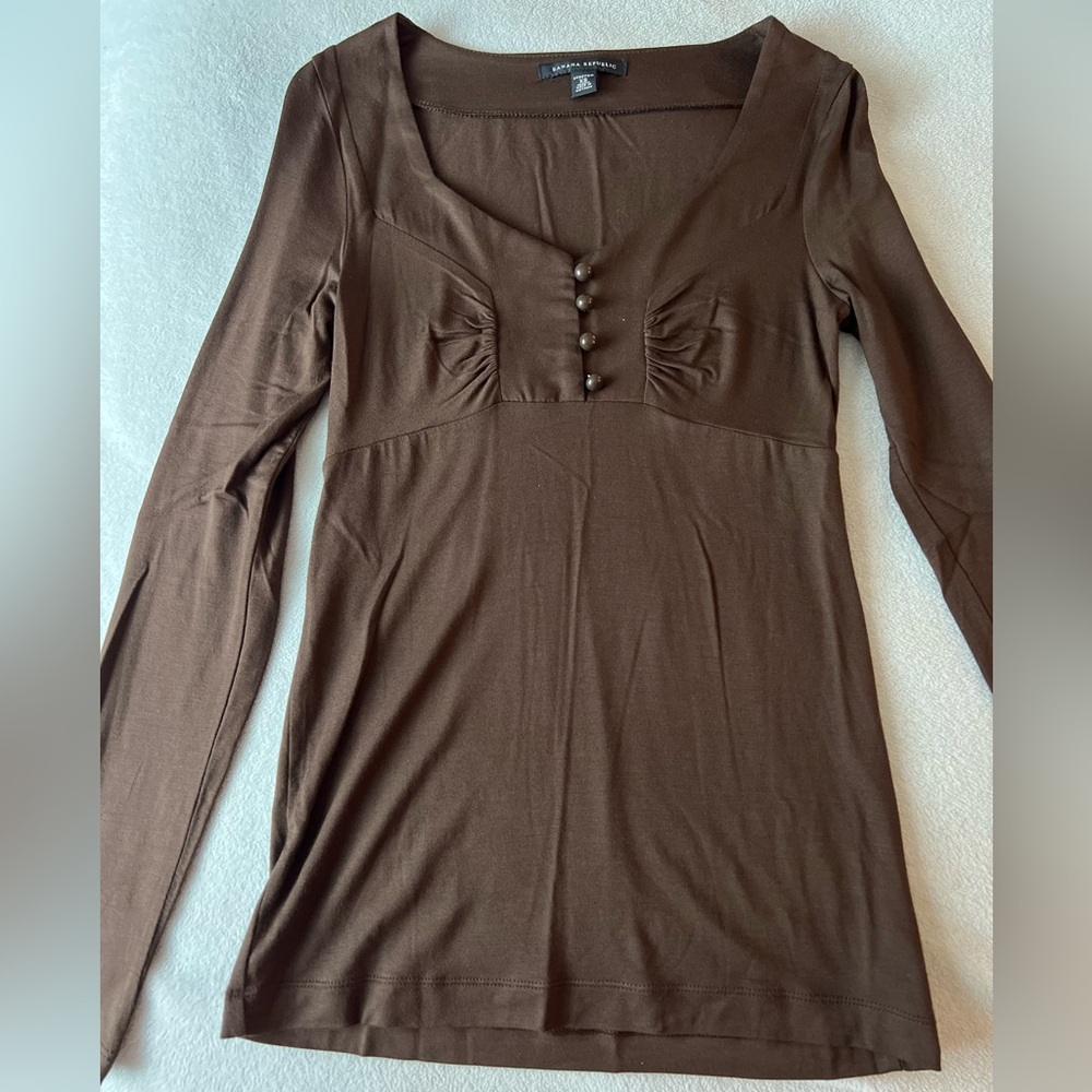 Banana Republic Chocolate Long Sleeve Top